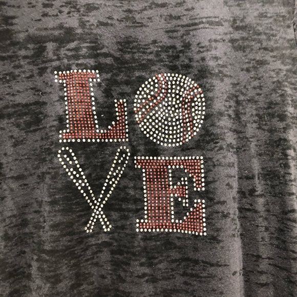 NEW Bling LOVE Baseball Tee - Picture 2 of 3